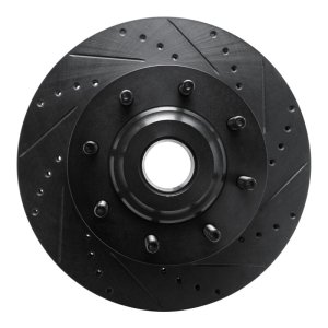 Ford F-350 Super Duty Brake Rotor (1) - Front Right - R1 Concepts - Drilled & Slotted - Black - `05-`07